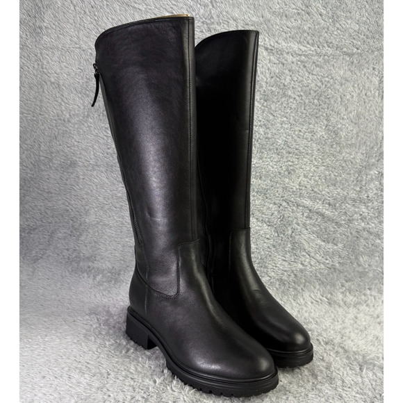 Rockport Ivette Knee-High Boots Black Zipper Women's 7.5 M Wide Calf Waterproof - Picture 3 of 11